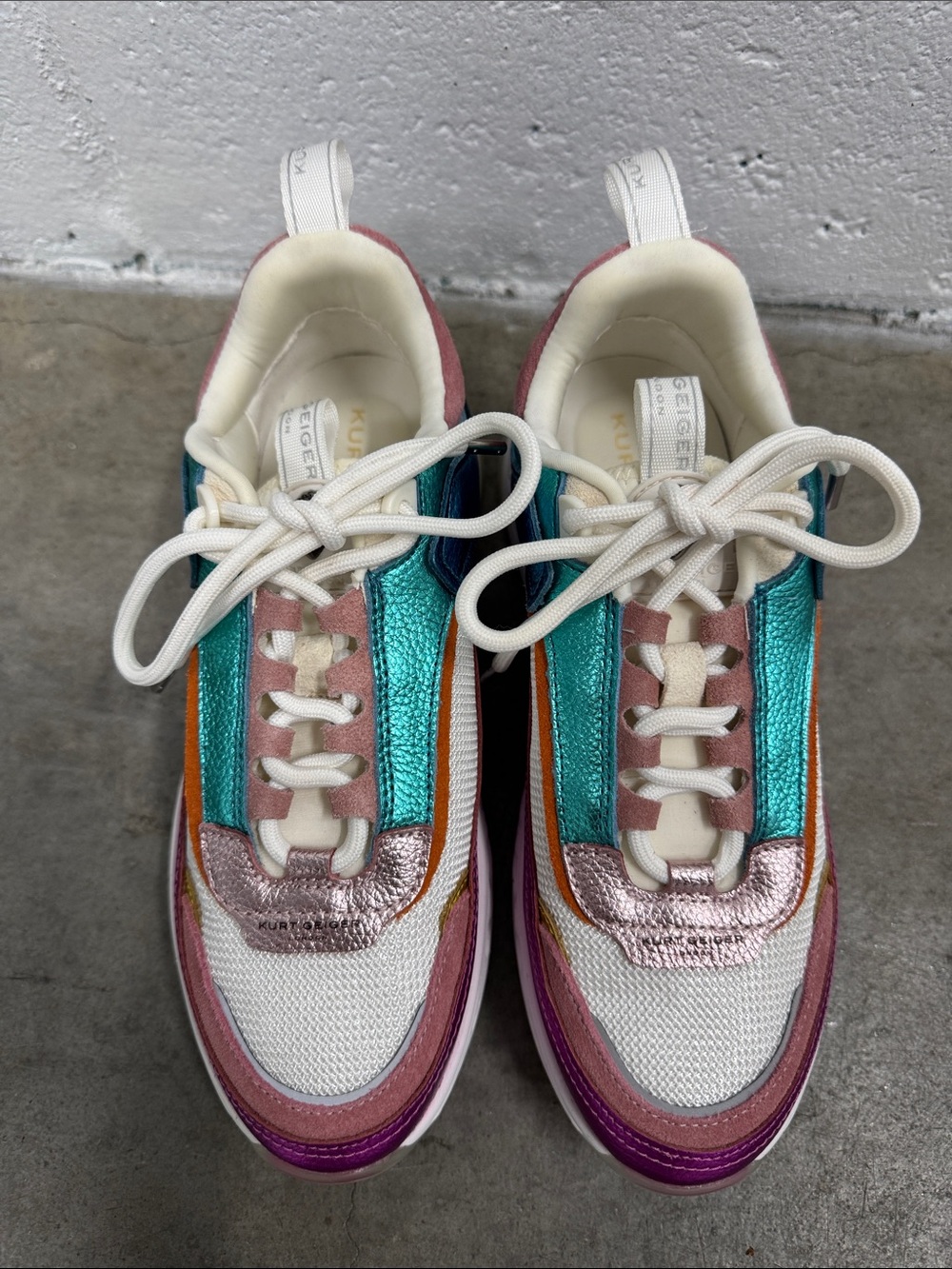 Kurt Geiger Multicolor Metallic & Mesh Women's Sneakers